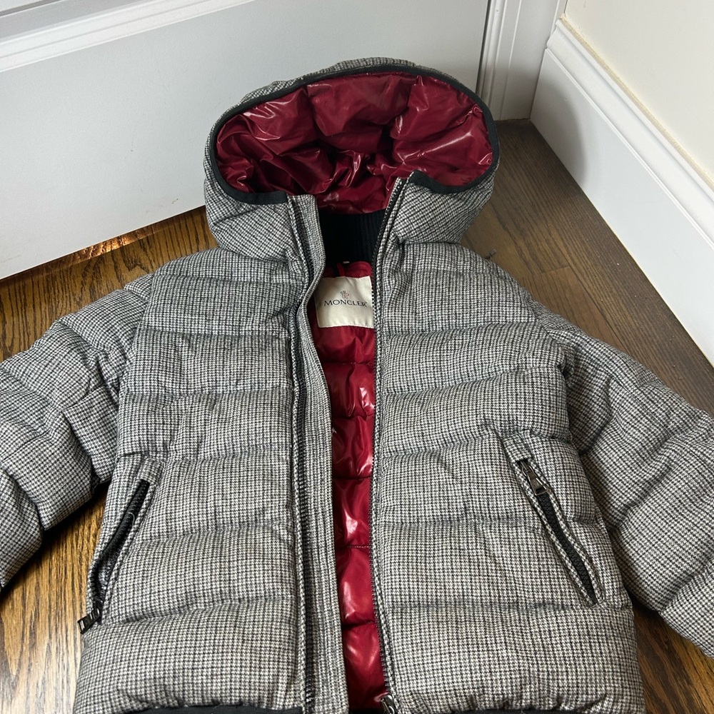 Authentic Moncler Red and Gray Puffer Jacket
